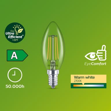 Philips UE B35 LED-pære 40W E14 (gennemsigtig)