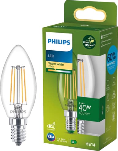 Philips UE B35 LED-pære 40W E14 (gennemsigtig)