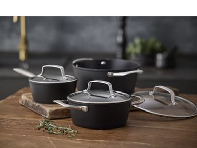 Pillivuyt Gourmet Kasserolle med glaslåg Black