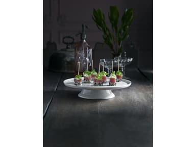 Pillivuyt Serie Originale Kagefad på fod Dia 30 cm Hvid