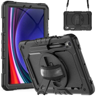Hybrid cover med skulderrem Samsung Galaxy Tab S10 FE Plus - Sort