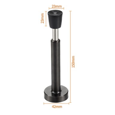 Hydraulisk dørstop Borefri/boremuligheder Sort 15 cm