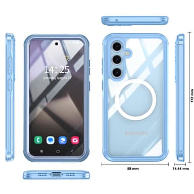 Samsung Galaxy S24 FE Cover, 9H Hærdet Glas Bagside Blå