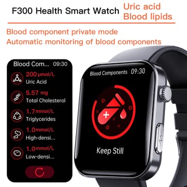 Smartwatch med pulsmåler, blodtryksmåler, blodoxymeter, skridttæller Sort Milanese rem