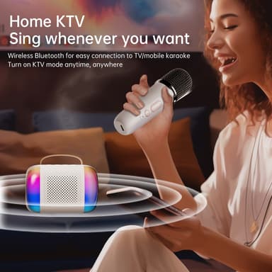 Y5-Dobbelt Mikrofon Karaoke Maskine med Bluetooth Højttaler