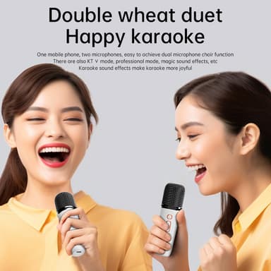 Y5-Dobbelt Mikrofon Karaoke Maskine med Bluetooth Højttaler