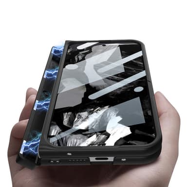 Stilfuldt etui med Kickstand til Google Pixel 9 Pro Fold Sort