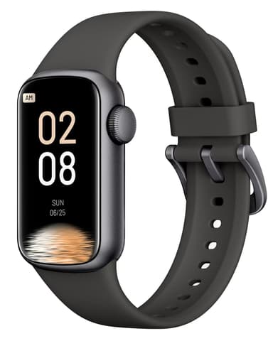 Smartwatch med EKG, pulsmåler, blodtryksmåler, søvnmåler, skridttæller Sort