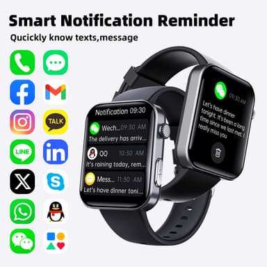 Smartwatch med pulsmåler, blodtryksmåler, blodoxymeter, skridttæller Sort silikone rem
