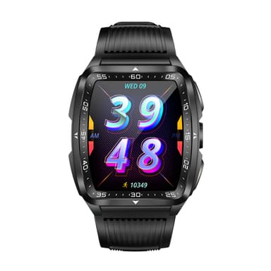 Smartwatch med pulsmåler, blodtryksmåler og blodoxygensensor Sort