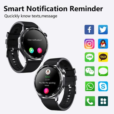 Smartwatch med EKG, pulsmåler, blodtryksmåler og skridttæller Sort silikone rem