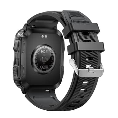 Smartwatch med pulsmåler, blodtryksmåler og blodoxygensmåling Sort