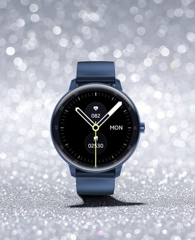 Smartwatch med EKG, puls, blodtryk, søvnovervågning, skridttæller Blå