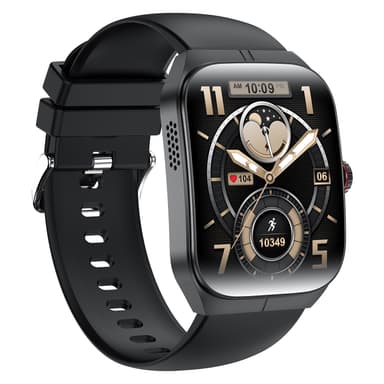 Smartwatch med pulsmåler, blodtryksmåler og blodoxygensmåling Sort
