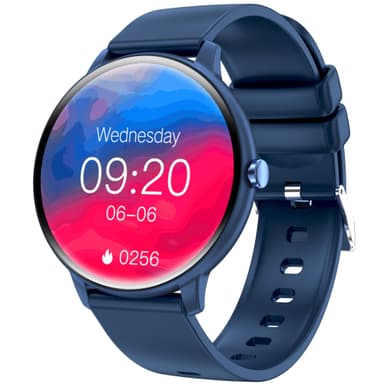 Smartwatch med EKG, puls, blodtryk, søvnovervågning, skridttæller Blå