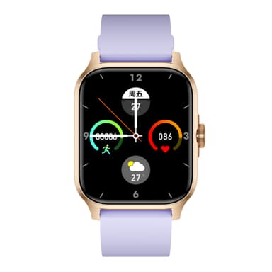 Smartwatch med puls, blodtryk, blodoxygenering og skridttæller Champagne