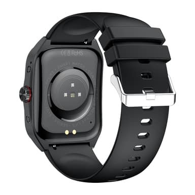 Smartwatch med pulsmåler, blodtryksmåler og blodoxygensmåling Sort