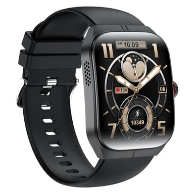 Smartwatch med pulsmåler, blodtryksmåler og blodoxygensmåling Sort