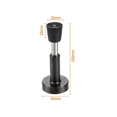 Hydraulisk dørstop Borefri/boremuligheder Sort 10 cm