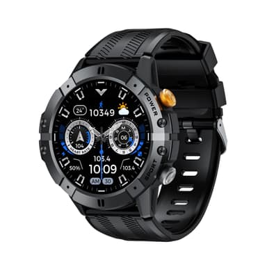 Smartwatch med puls-, blodtryks- og iltmåler Sort