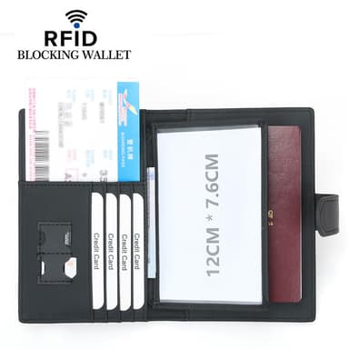 Ægte læder RFID-pas holder - Sikker rejse tegnebog