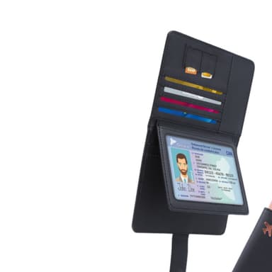 RFID-blokerende pasholder rejsepung, slankt pasetui med 4 kortpladser Sort