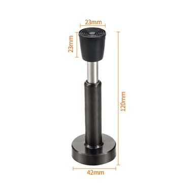 Hydraulisk dørstop Borefri/boremuligheder Sort 12 cm