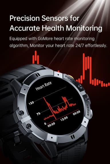 Smartwatch med puls-, blodtryks- og iltmåler Sølv
