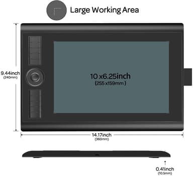 GAOMON M10K Version Pen Tablet - 25,4 x 16,9 cm grafisk tablet med 8192 trykfølsomhedsniveauer