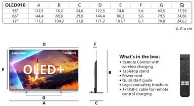 Philips 77” OLED910 4K OLED Smart TV (2025)