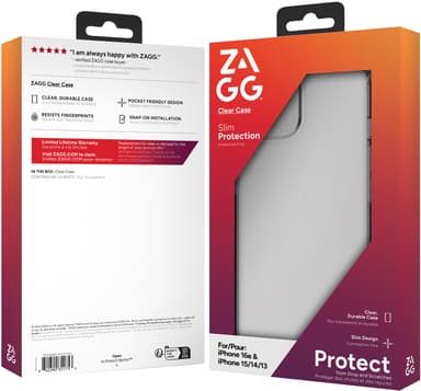Zagg iPhone 16e/15/14/13 gennemsigtigt etui