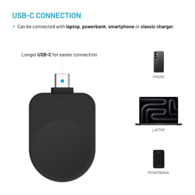 Fixed Samsung Watch trådløs USB-C oplader (sort)