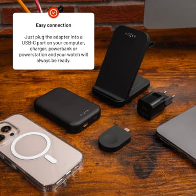 Fixed Apple Watch trådløs USB-C oplader (sort)