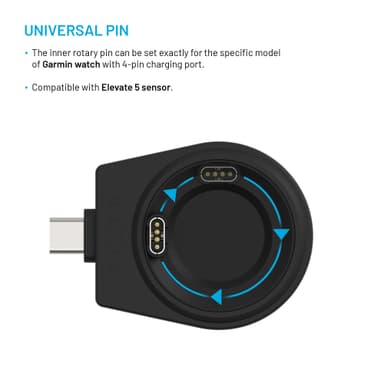 Fixed Garmin Watch trådløs USB-C oplader (sort)