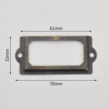 12 stykker Etiketæske Filskuffe Etiketholder Metaletiketter Bronze