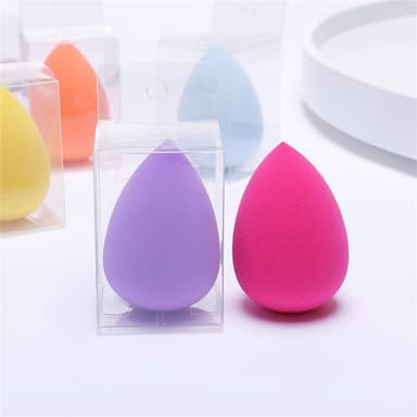 2 stk Makeup Sponge Blender Teardrop Beauty Egg Cleansing Puff Skin Care - Sort