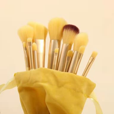 13 stk Makeup Børste Sæt Kosmetiske børster Soft Fiber Foundation Contour - Gul