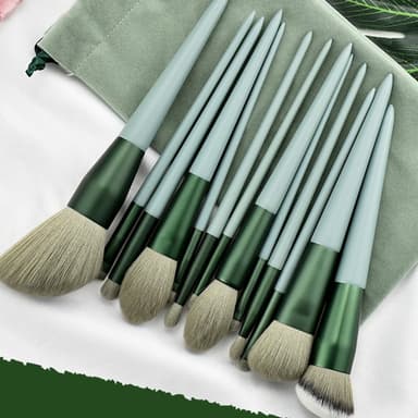 13 stk Makeup Børste Sæt Kosmetiske børster Soft Fiber Foundation Contour - Coffee