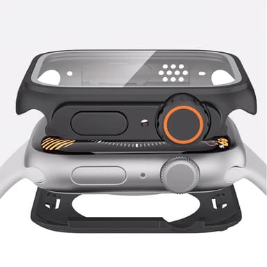 Apple Watch 45 mm hård skal med hærdet film Sort