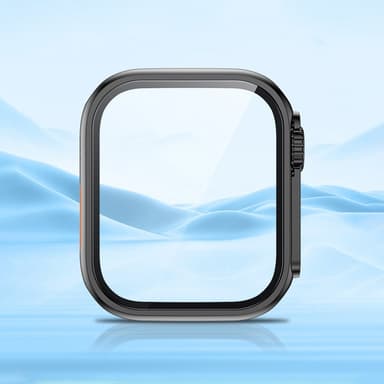 Apple Watch 45 mm hård skal med hærdet film Sort