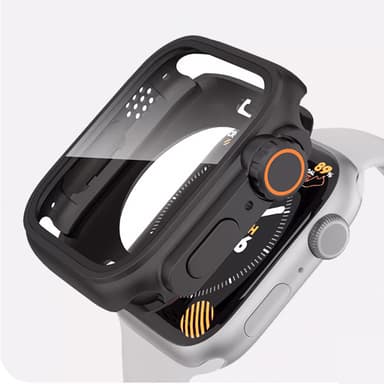 Apple Watch 45 mm hård skal med hærdet film Sort