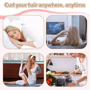 1-sæt Satin Heatless Hair Curler Lyserød