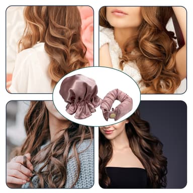 1-sæt Satin Heatless Hair Curler Lyserød