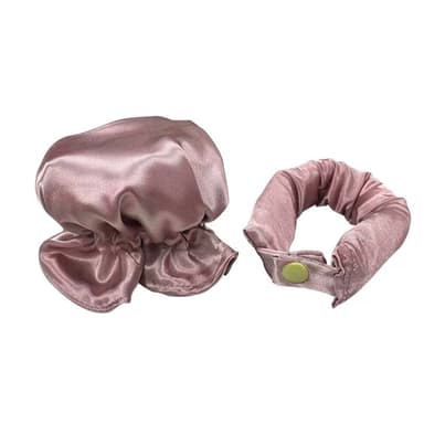 1-sæt Satin Heatless Hair Curler Lyserød