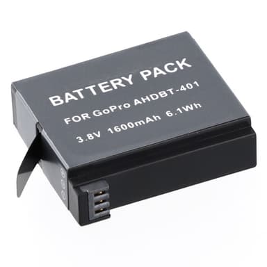 Batteri til GoPro Hero 4 kamera 3.8.0V 1600mAh AHDBT-401 erstatningsbatteri