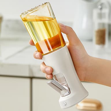 240 ml køkkenolie sprayflaske, olivenolie sprayflaske til Air Fryer, glasolie dispenserflaske Hvid