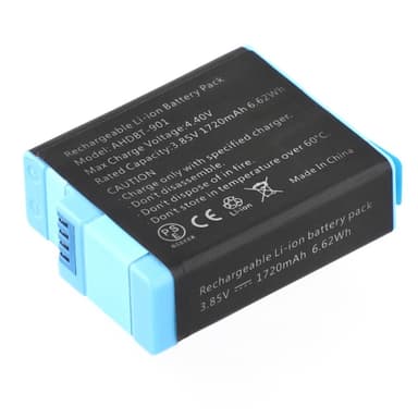 Batteri til GoPro Hero 12 11 10 9 3,85V 1720mAh AHDBT-901 erstatningsbatteri