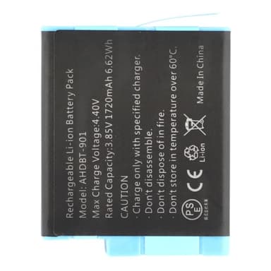 Batteri til GoPro Hero 12 11 10 9 3,85V 1720mAh AHDBT-901 erstatningsbatteri