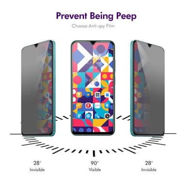 Til Samsung Galaxy A26 5G 2 stk. 28-graders anti-spion hærdet glas