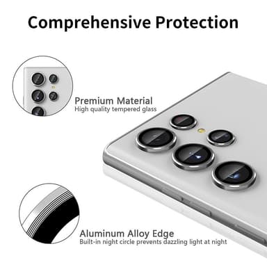 Til Samsung Galaxy S25 Ultra Kameralinsebeskytter ENKAY Metalring Linsefilm